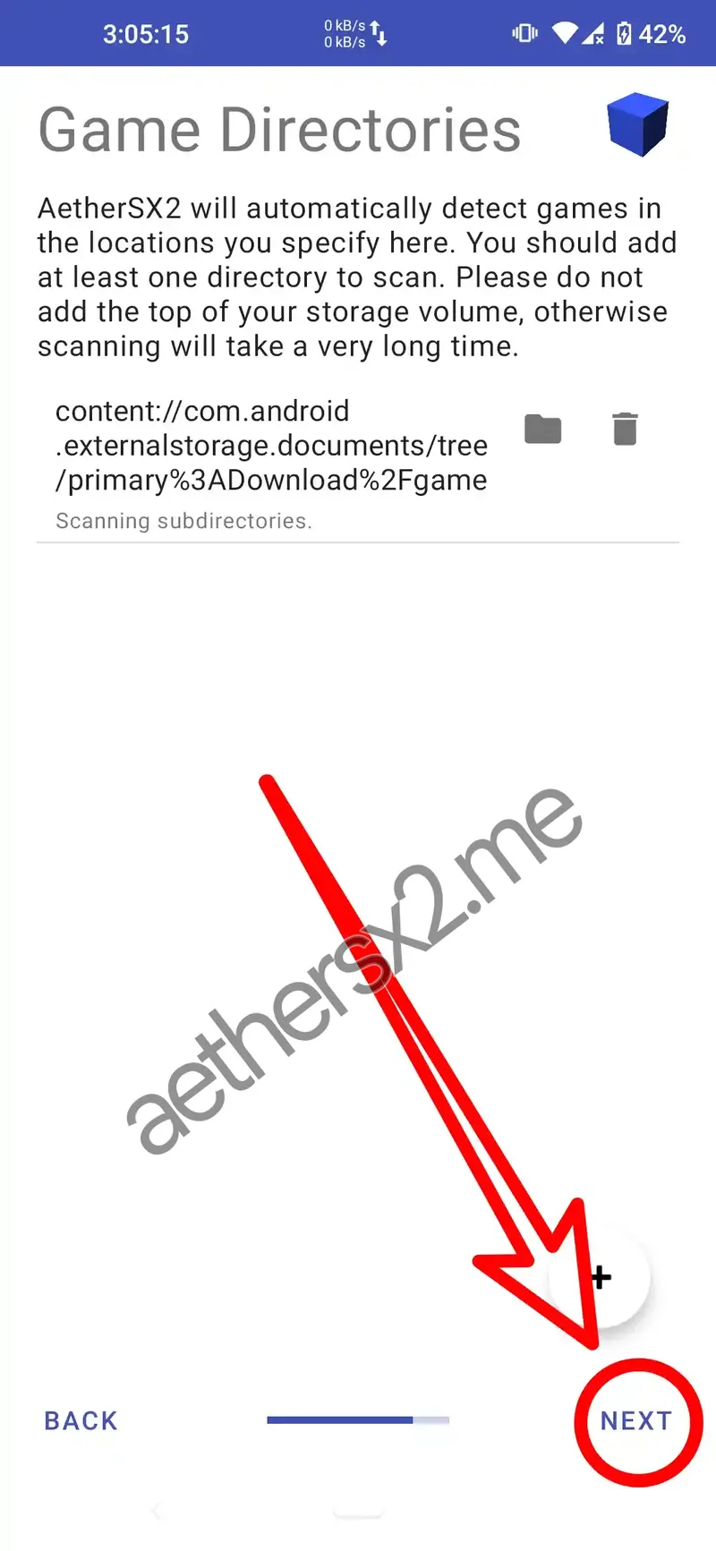 Step 9 AetherSX2 Installation - Confirm game directory