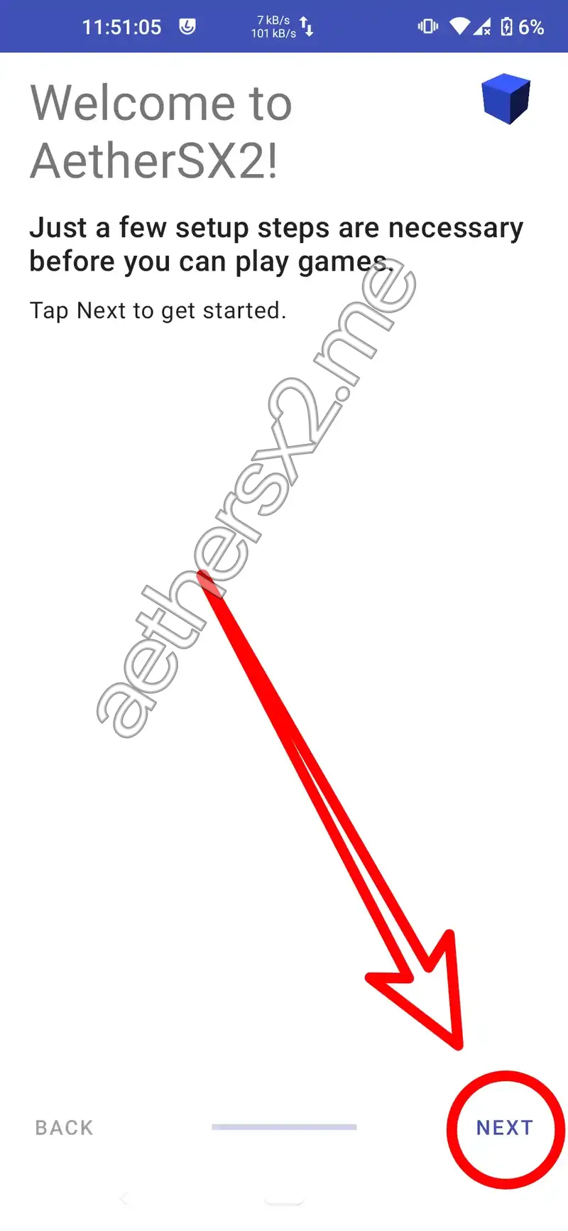 Step 1 AetherSX2 Installation - Welcome Screen