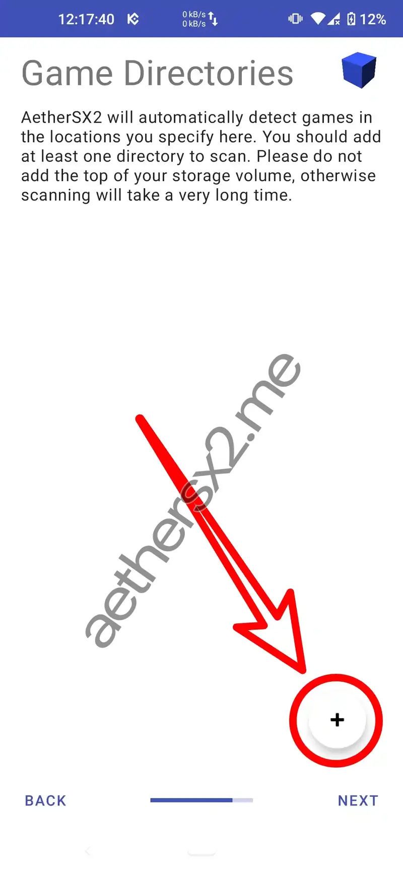Step 7 AetherSX2 Installation - Add game directory