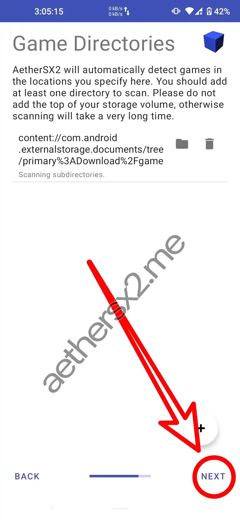 Step 9 AetherSX2 Installation - Confirm game directory