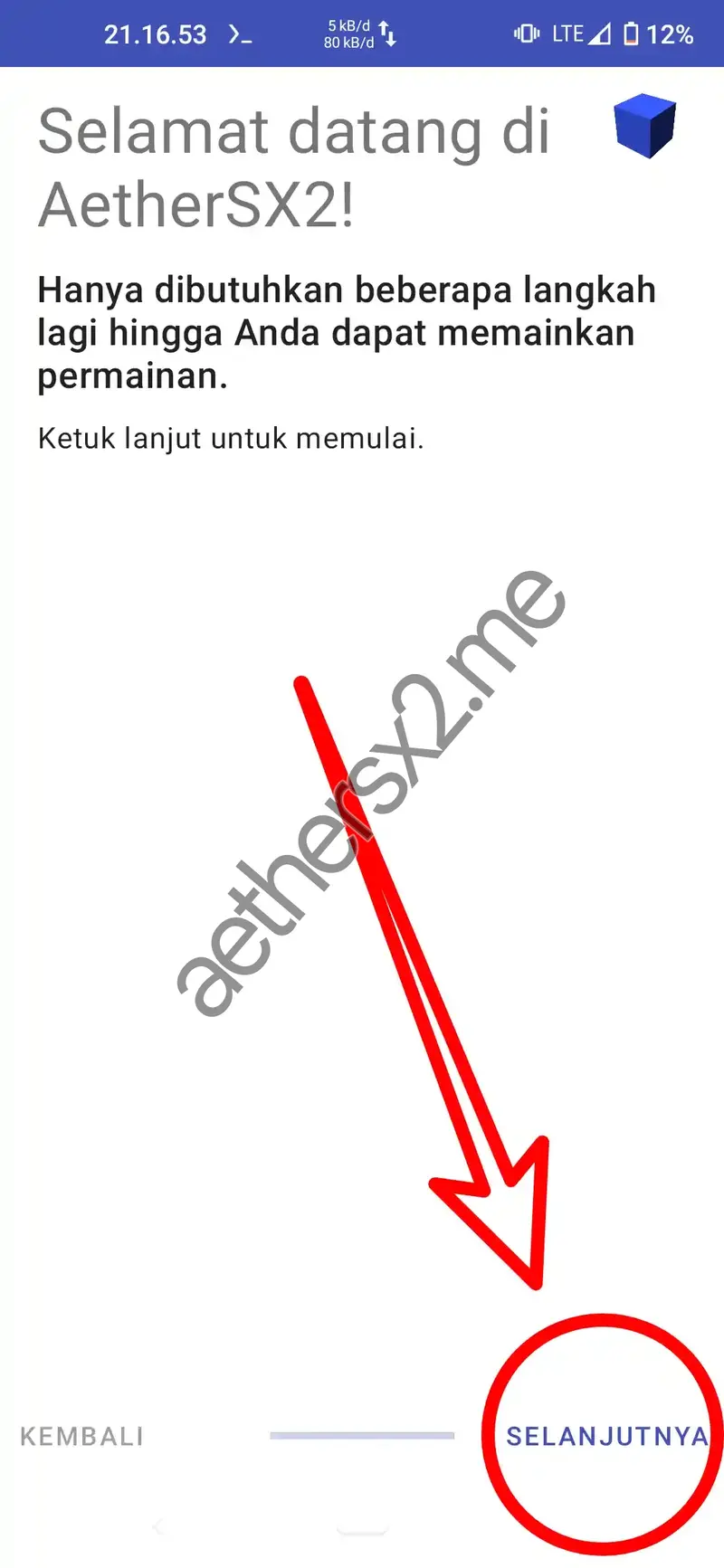 Langkah 1 Instalasi AetherSX2 - Layar Selamat Datang