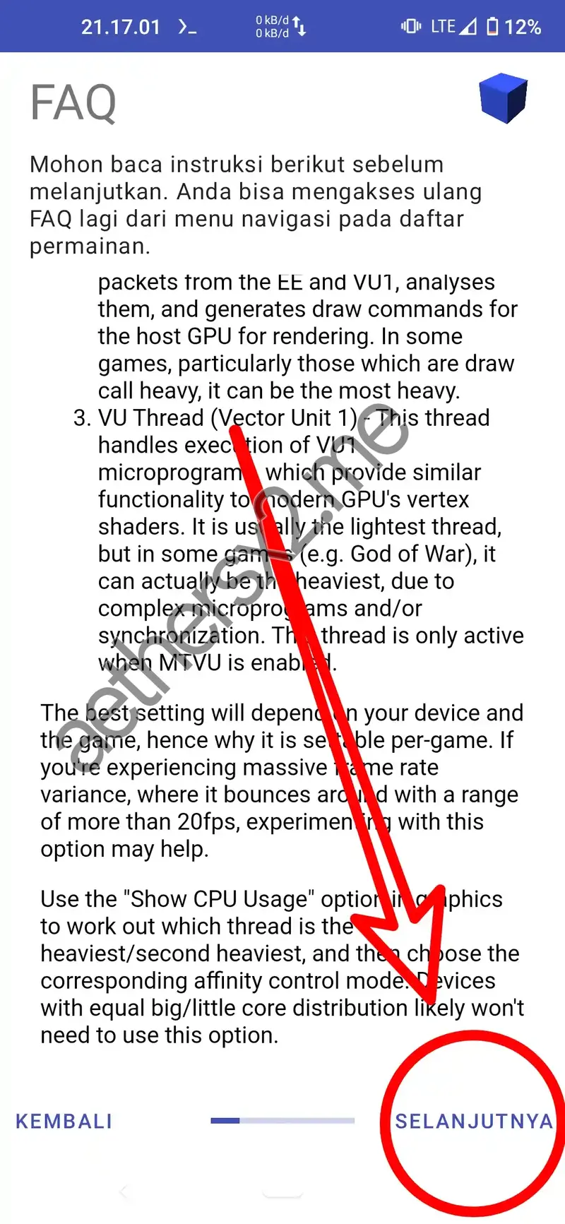Langkah 2 Instalasi AetherSX2 - Halaman FAQ